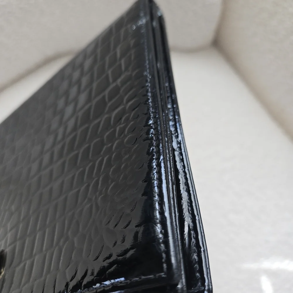 Yves Saint Laurent Vintage Black Patent Clutch
